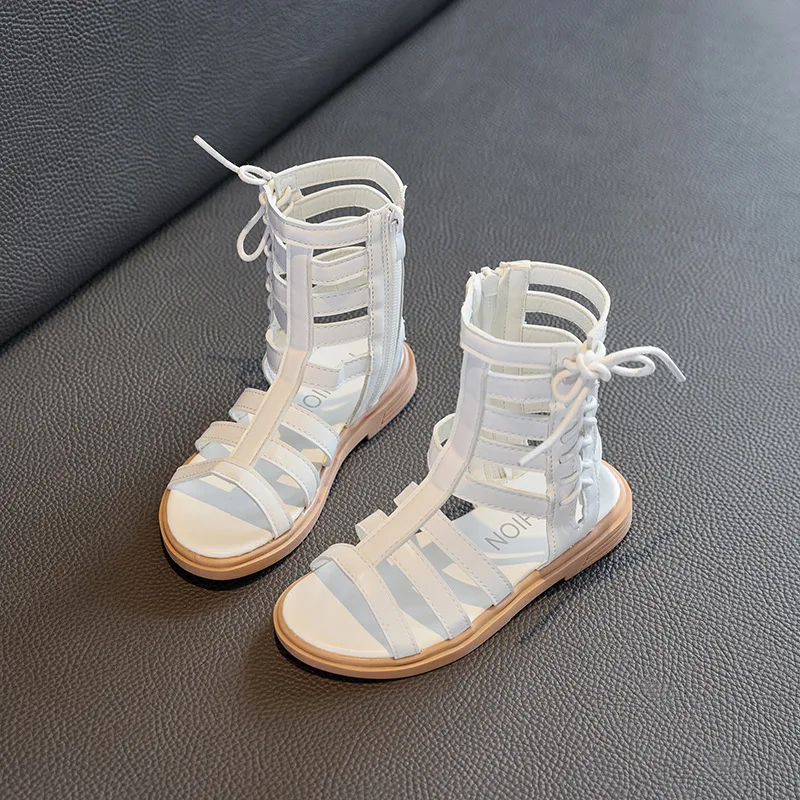 Sandalias 어린이 샌들 소녀 로마 샌들, 부드러운 밑창, 어린이 공주 신발, 중간 사이즈, 큰 소녀 신발, 멋진 부츠, 여름 신상