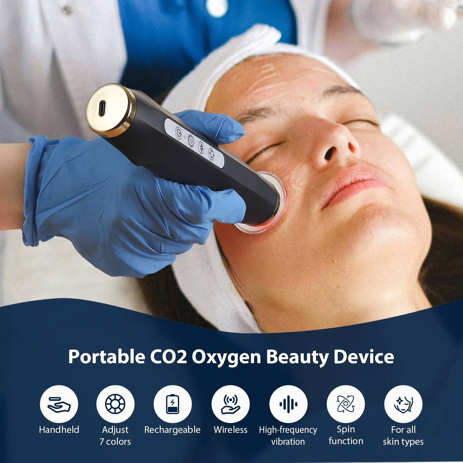 Facial CO2 Oxygen Bubble Pen Skin Care Beauty Meter Oxygen