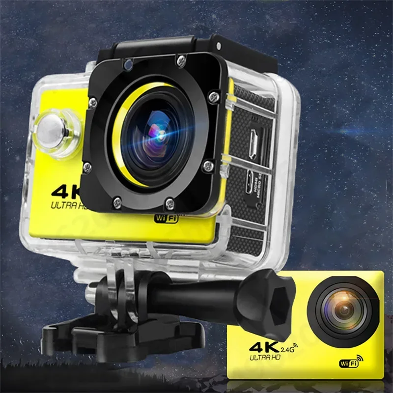 Action Camera 4K Ultra HD Waterproof 2.0-inch Screen WiFi Remote Control 30fps/170D Underwater Helmet Sports Go Video Camera Pro 6