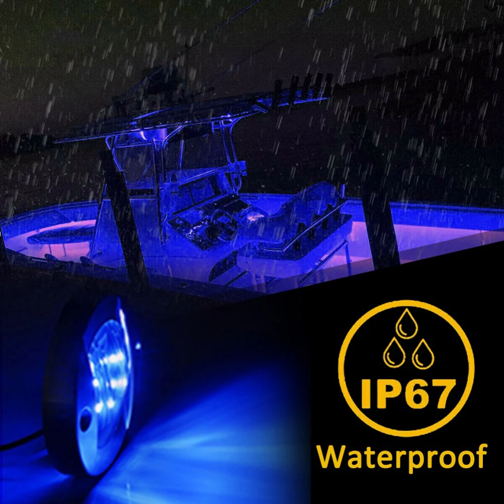 4Pcs Navigational Light LED DC 12V Boat Rear Lighting Waterproof Round