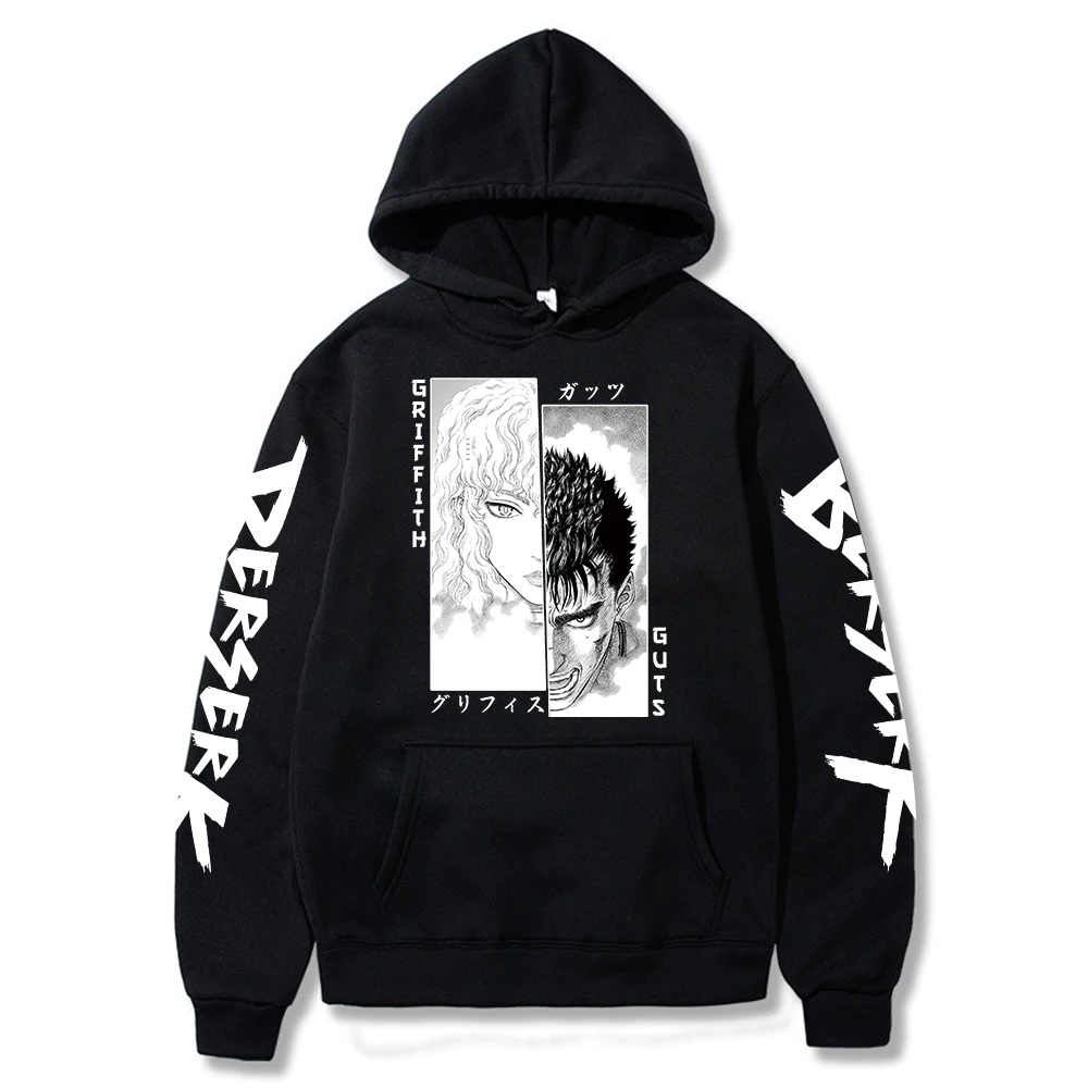 

Japon animesi Berserk Guts Griffith baskılar harajuku Hoodies uzun kollu polar tişörtü erkek giysileri Sudaderas Casual kazak