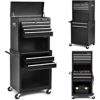 Large-scale Rolling Tool Chest - Removable Top Box Large Bottom Cabinet with Casters and Lock System Tool-Box Heighten 6-Drawer 1