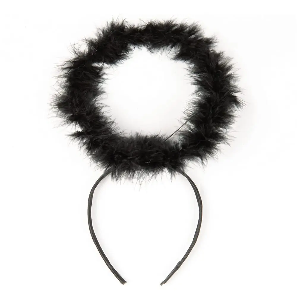 Angel Halo Headband Black White Feather Angel Headband Xmas Festival Performance Party Favor Angel Outfit Costume Accessories
