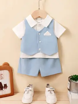 Baby summer leisure simple and refreshing breathable suit 1