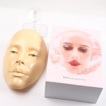 Modello per Pratica Trucco Viso Completo, Manichino in Silicone 5D con Pelle Bionica, Occhi, Sopracciglia, Ciglia e Ombretto per Principianti