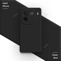 Luxury Liquid Silicone Phone Case Cover - Soft High - Quality Candy Solid Color Housing for IQOO 12 (Classic Black)