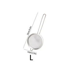 Premium Stainless Steel Fine Mesh Strainer Set with Sturdy Handle and Hook - Versatile Kitchen Sifter and Colander (L)