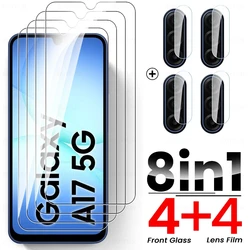8 - in - 1 Protective Glass Case with Camera Lens and Screen Protector Film for Samsung A17 4G (8In1 4Front 4Lens)