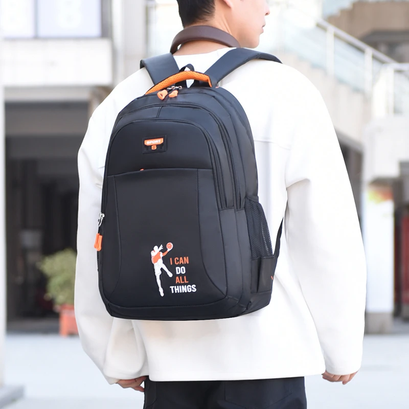 Large-capacity backpack - durable fabric, zipper closure, laptop bag, travel backpack, daily commuter bag