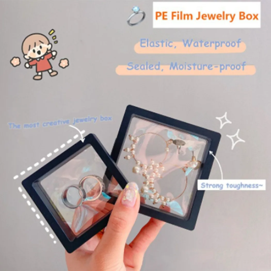 Transparent Anti Oxidation Jewelry Suspension Box PE Film Display Box Jewelry Ring Bracelet Necklace Storage