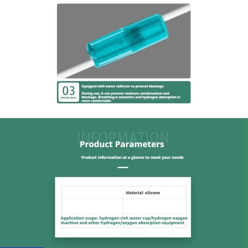Eye protection hydrogen absorption pipe accessories for use with hydrogen absorption machines