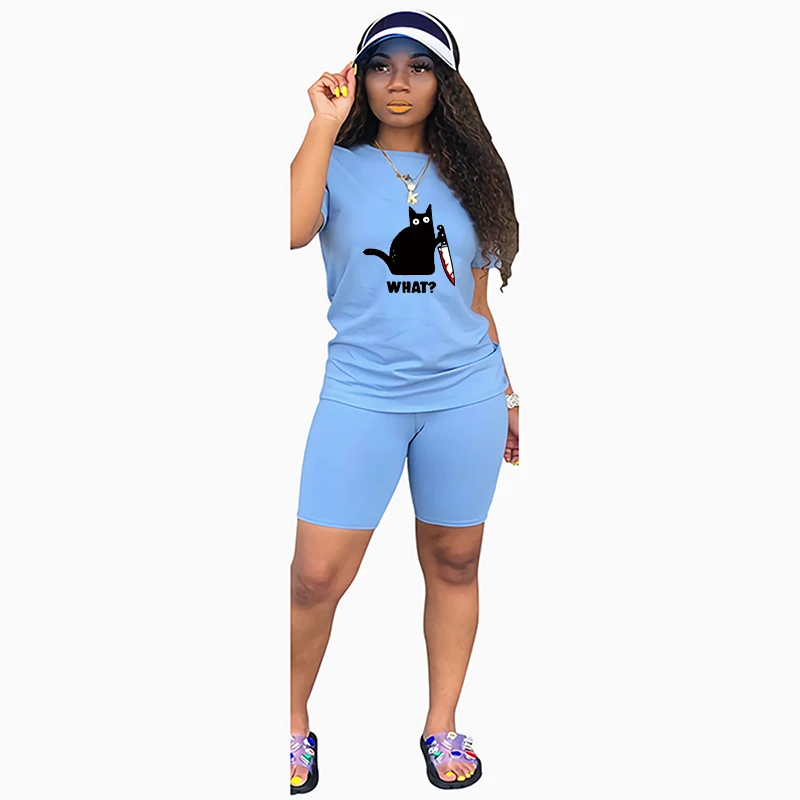 

Women Two Piece Set Sportswear T-Shirts and Shorts Ladies Casual O-Neck Pullover Short Sleeve T-Shirt Casual Tracksuit