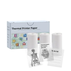 Compact Inkless Thermal Printer - Pocket-Sized Bluetooth Printer for Photos & Memos - Ideal Holiday Gift (3Rolls Trans Sticker)
