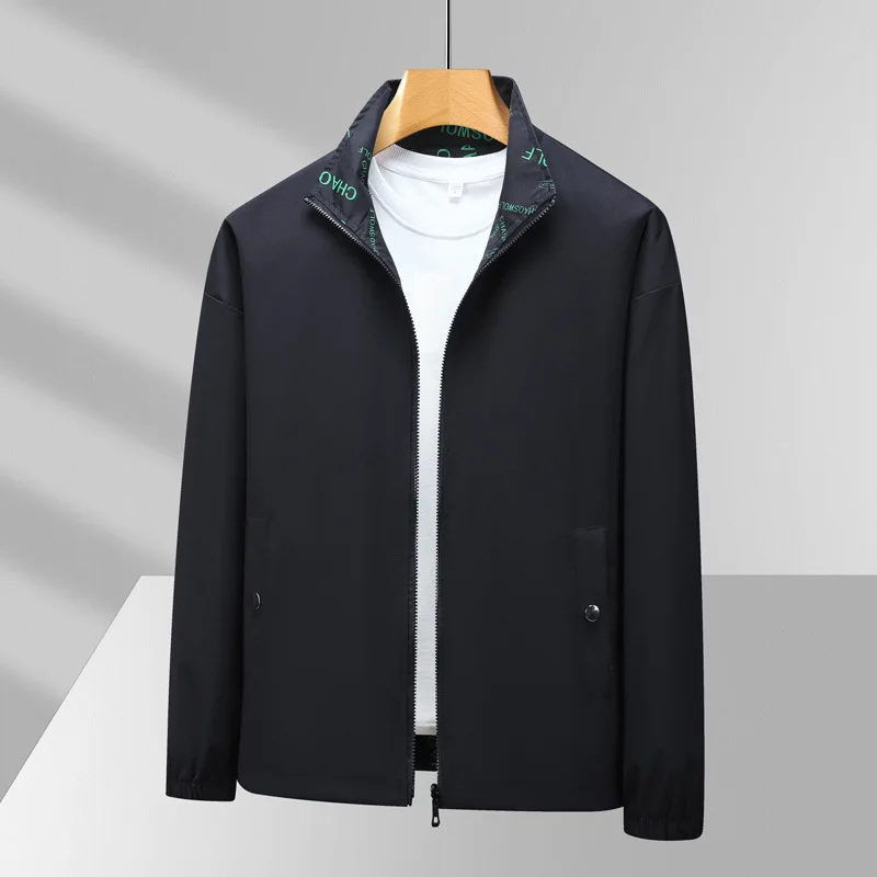 

Jackets Inside and Outside Men's Autumn Jacket Stand Collar College Style Casual and Versatile for Daily Use