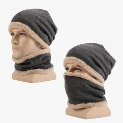 Winter Knitted Wool Hat New Warm Thickening Plush Ear Protection Scarf Ear Protection Hat Outdoor Riding