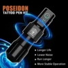 Tattoo Kit POSEIDON New Cool Tattoo Pen Kit For Permanent Makeup Tattoo Machine Kit Wireless Tattoo Power Supply Tattoo Gun Kit 6