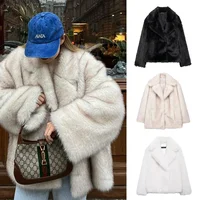 New Street Style Long Plush Coat Women With Thick Warm Cold Autumn Winter Faux Fur Coat High-Quality Fluffy Dyed Fox Fur Jacket
