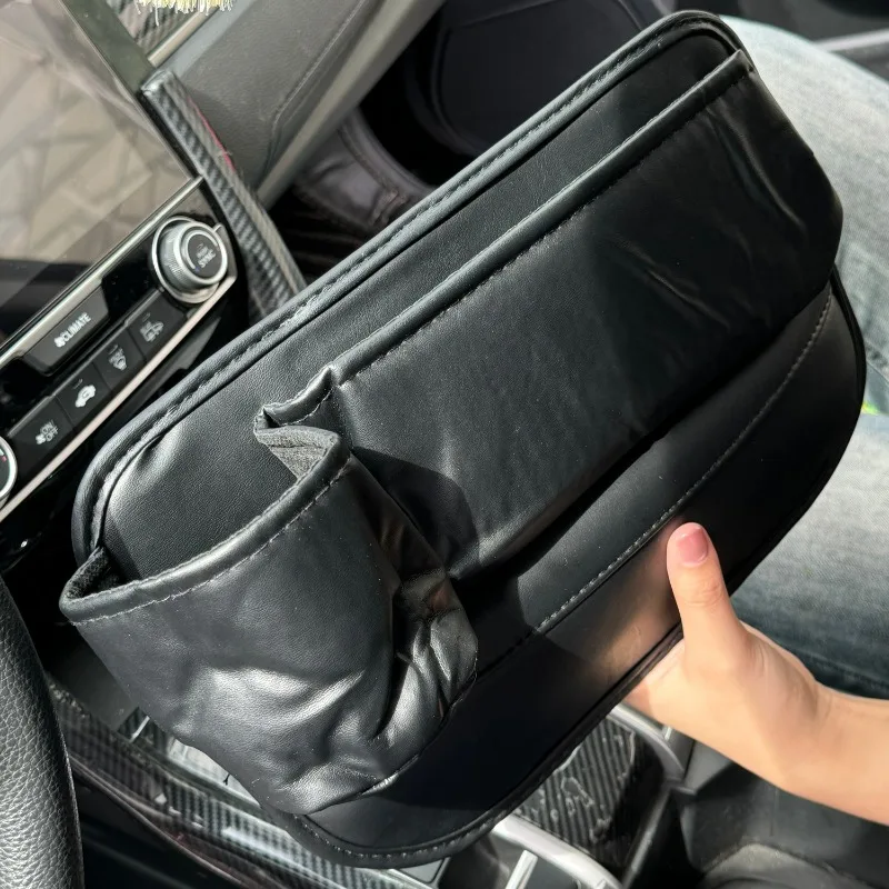Universal Car Seat Gap Organizer Multifunctional Leather Gap Filler with Cup Holder Auto Seat Storage Box Anti-Drop Gap Filler