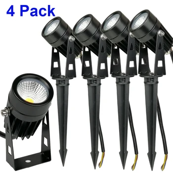 새로운 스타일의 COB 정원 잔디 램프 조명, 야외 LED 스파이크 라이트, 경로 조경 방수 스폿 전구, 220V, 110V, 12V, 3W, 5W, 4 팩