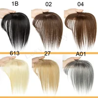 Cheveux humains bruns Topper avec frange femmes 5x9 cm naturel noir reflets peau Blonde cuir chevelu pince en Topper cheveux pièces cheveux humains 6