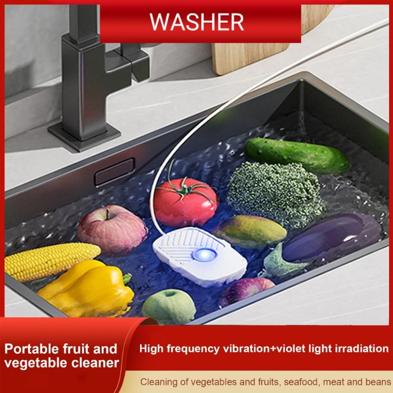 Protable Ultrasonic Food Cleaner Fruit Vegetable Washing Machine Wireless Food Purifier Compact Design Cleaning Tool For Home food cleaner