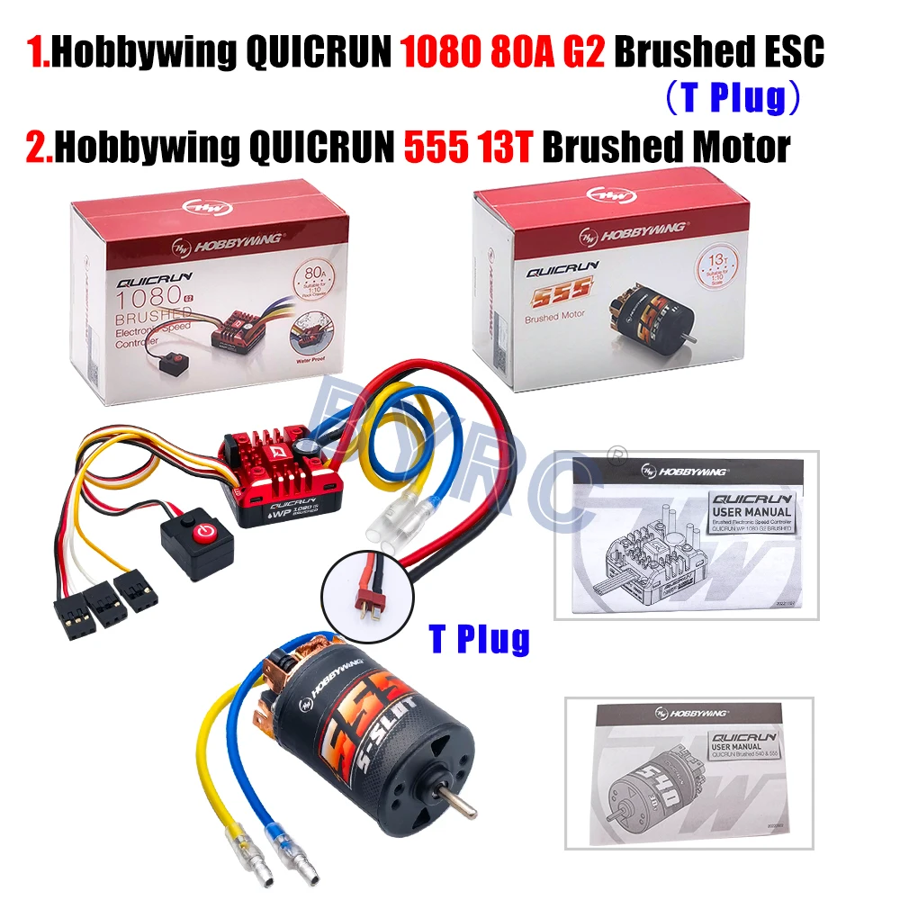【正規品】HOBBYWING Quicrun 1080 G2 Hobbywing QuicRun Waterproof 1080 G2 Brushed Crawling ESC (2
