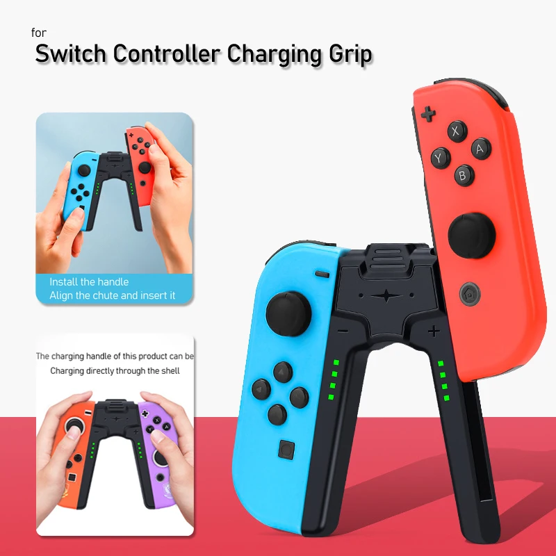 

Game Charging Grip V-Shaped Handle For Nintendo Switch&Oled Controller With TypeC Charger Dock For NS Gamepad Joycon Accessories