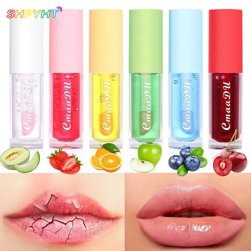 

1Pc Fruit Lip Gloss Temperature Color Changing Mirror Lip Oil Plumping Moisturizing Reducing Lip Lines Waterproof Lip Balm