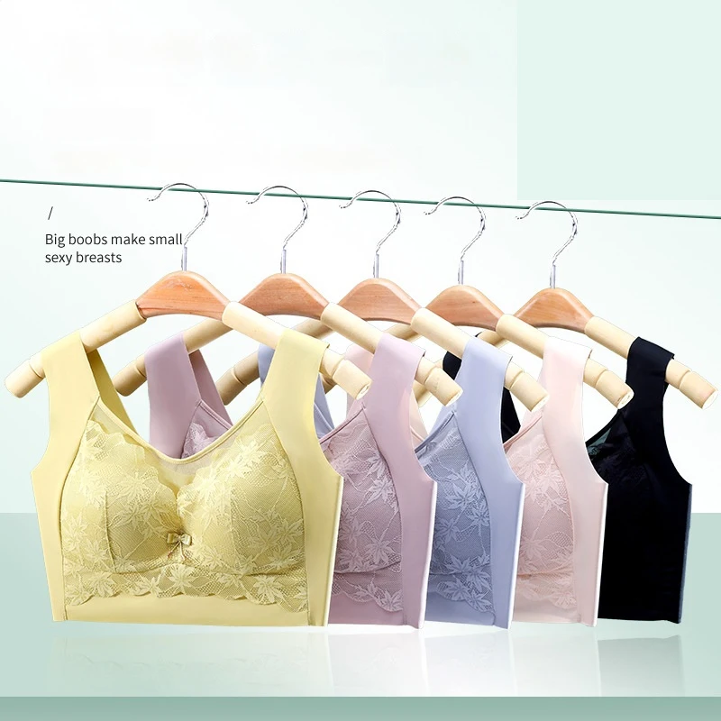 Lace Kids Bra New Lace Kids Bra Youth Tank Top Comfortable Steel Ring Free Seamless Breathable Sports Bra Youth Underwear Girl four seasons
