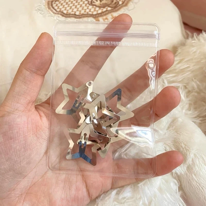 2-10-ピース/セットy2kシルバースターヘアクリップ,女性用ヘア