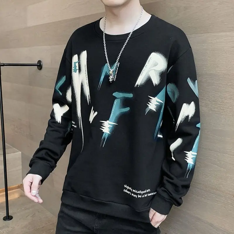 Fashion O-Neck Printed Letter Casual Sweatshirts Men's Clothing 2023 Autumn Winter Loose Korean Pullovers All-match Sweatshirts