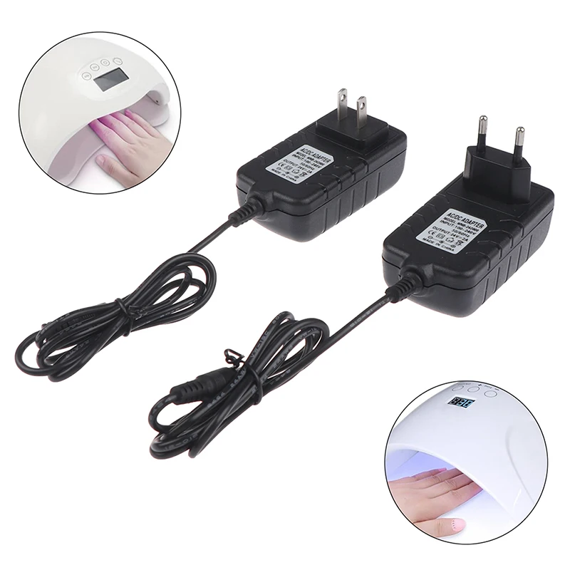 ● 1개 EU/US 전원 어댑터 UV LED 램프 24V 2A 48W 네일 드라이어 LED 전원 드라이버 플러그 네일 아트 도구에 적합