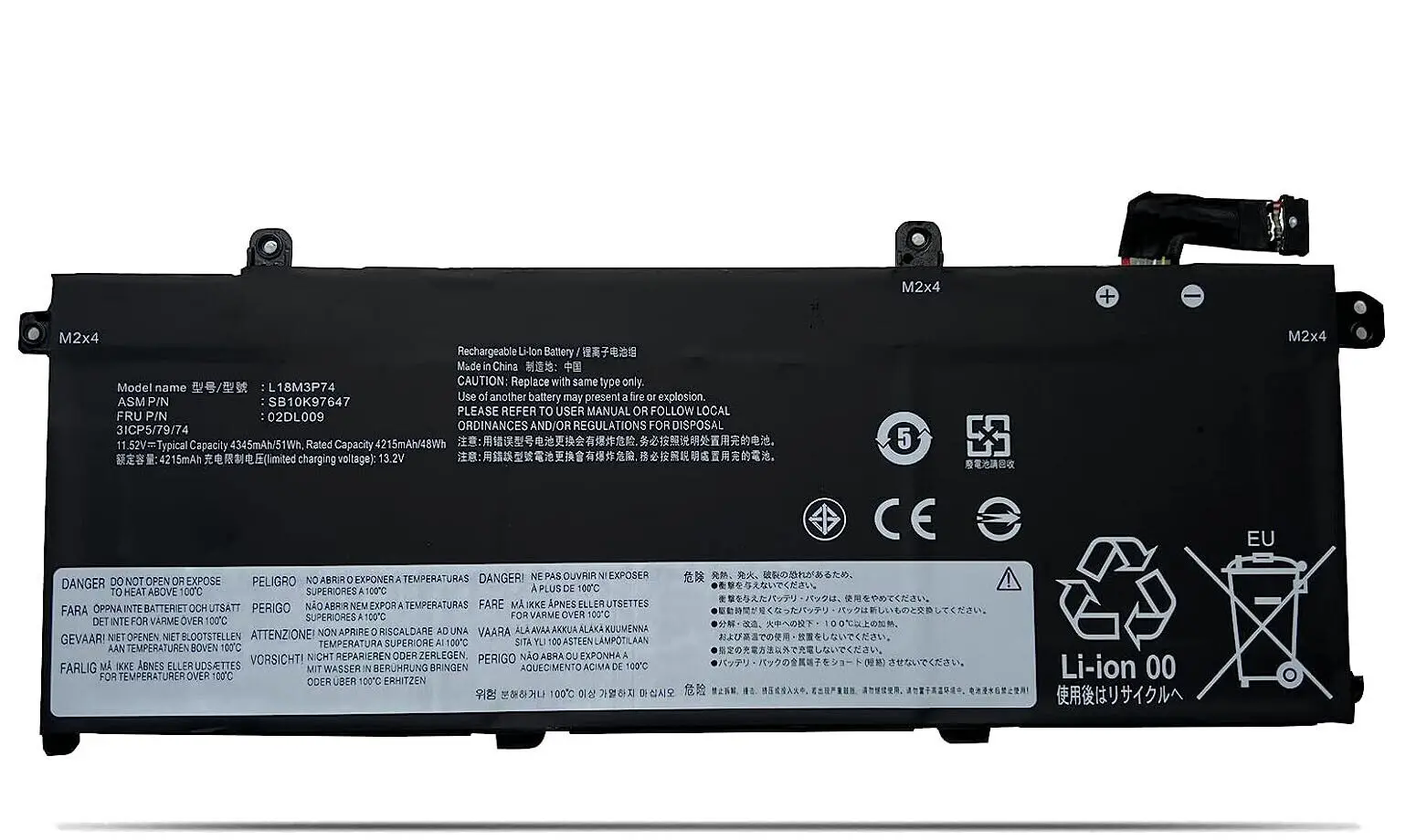 02 Dl007 Batteria L18M3P73 Per Lenovo Thinkpad T490 T495 P43S P14S T14