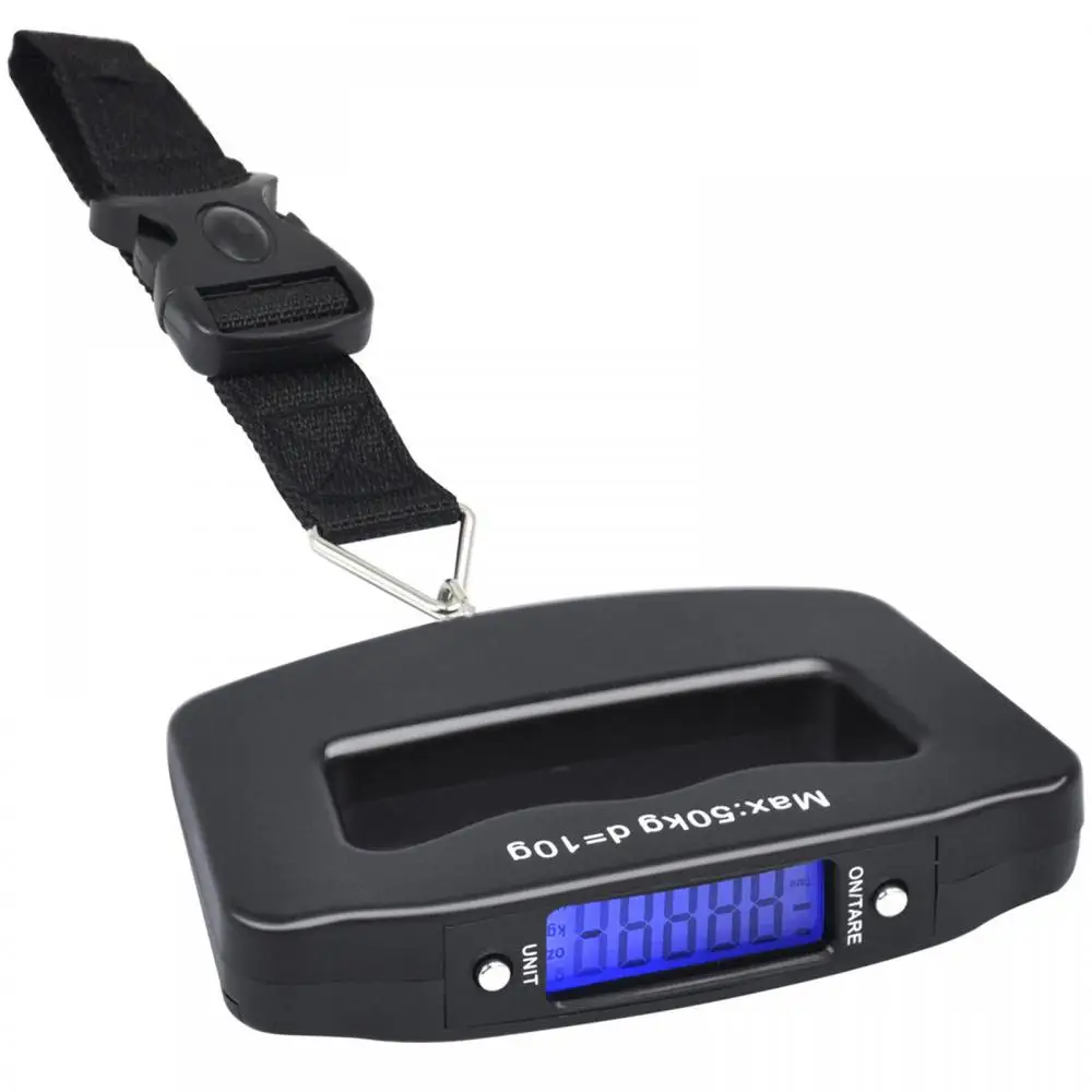 50kg/10g Digital Luggage Scale Electronic Portable HandHeld Suitcase Travel Weigh Electronic Travel Hanging Scale Bathroom Scale