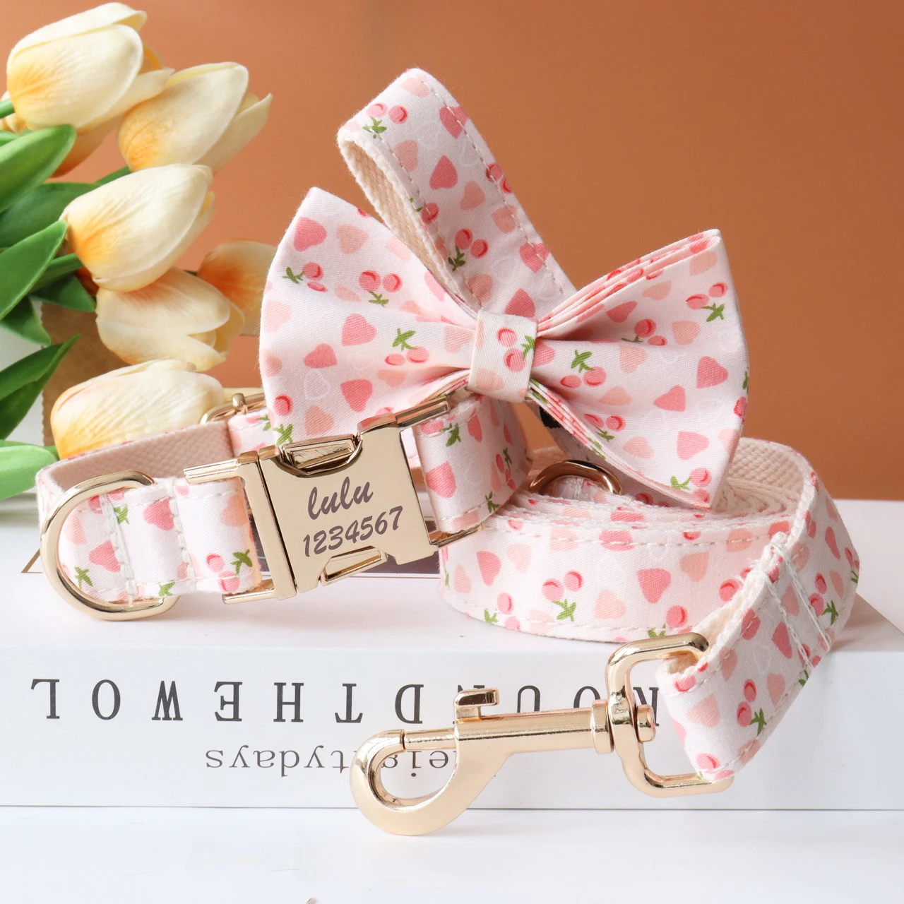 Dog Collar Personalized Soft Padded Free Engraving Name Adjustable For Small Medium Large Dogs 8 Colors Dog Leash