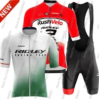 Retro team 2024 Ridley Cycling Jersey Set Summer Bicycle Men New Zealand Clothing Road Bike Shirts Suit Bicycle Bib Shorts MTB 1