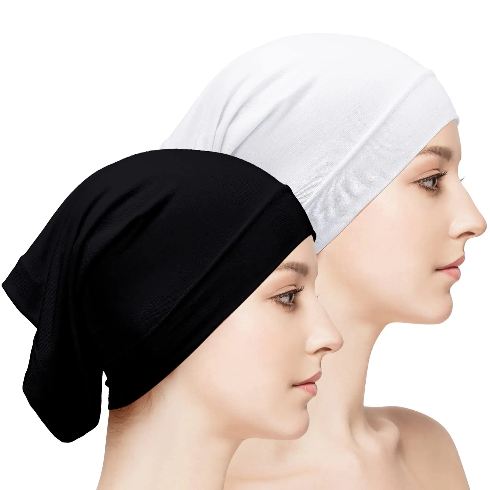 Soft Cotton Modal Bonnet Hijab Undercap For Muslim Woman Solid Color Inner Hijab Islamic Casual Elastic Caps 22*31cm muslim underscarf