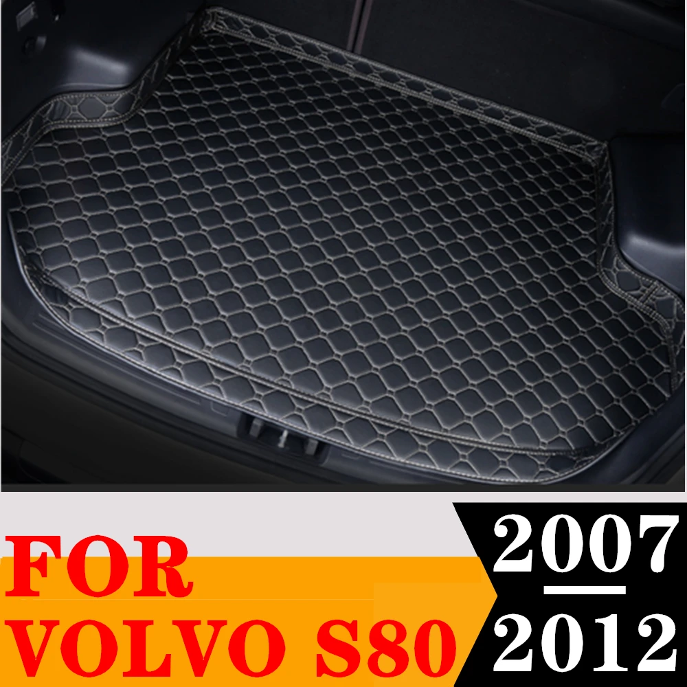 

Sinjayer коврик для багажника автомобиля, водонепроницаемые коврики для багажника автомобиля, Высокие боковые накладки для груза, подкладка для Volvo S80 2007 2008 2009-2012