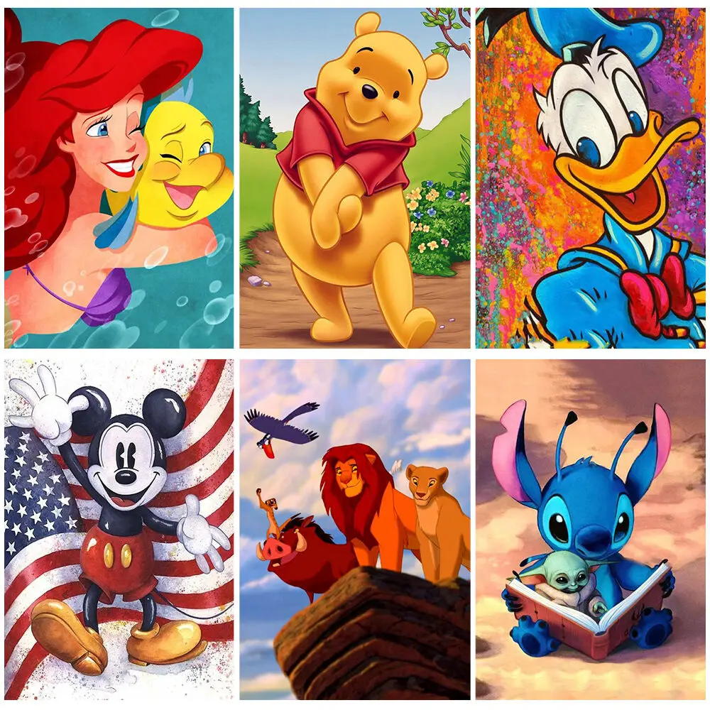

Disney 5D DIY Diamond Painting Cartoon Princess The Little Mermaid Mosaic The Lion King Set Embroidery Home Decoration Gift