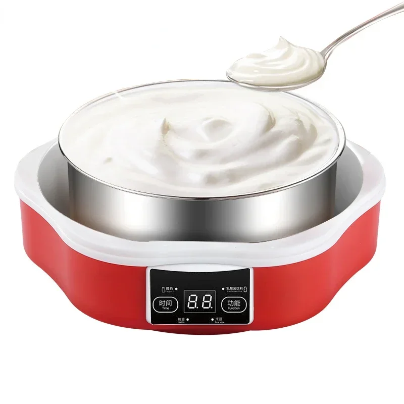 Automatic Yogurt Machine With Glass Cups Stainless Steel Liner Natto Rice Wine Maker Wth Digital Panel DIY Yogurt Tools EU yogurt maker