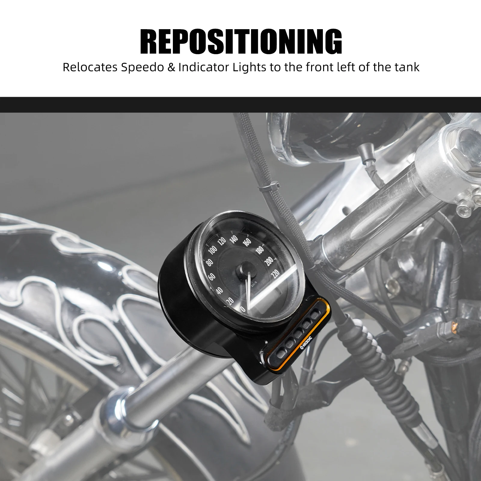 Für Harley Sportster 1200 Low XL1200L 2008–2011 Tacho-Verlegungsabdeckung Instrumentenhalterung Sportster 883 Custom XL883C XL883N – Detail 4