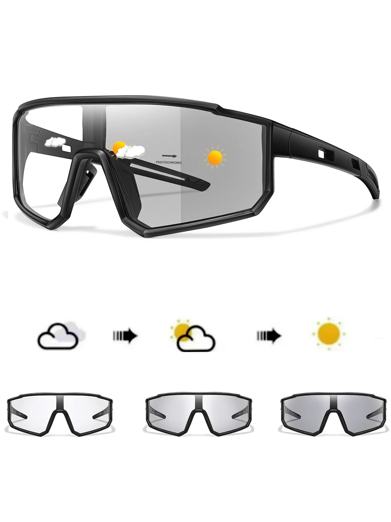 New Style Brand Photochromic Eyewear Men Women Bicycle MTB Bike Running Fishing Cycling Glasses Comfortable Windproof Goggles