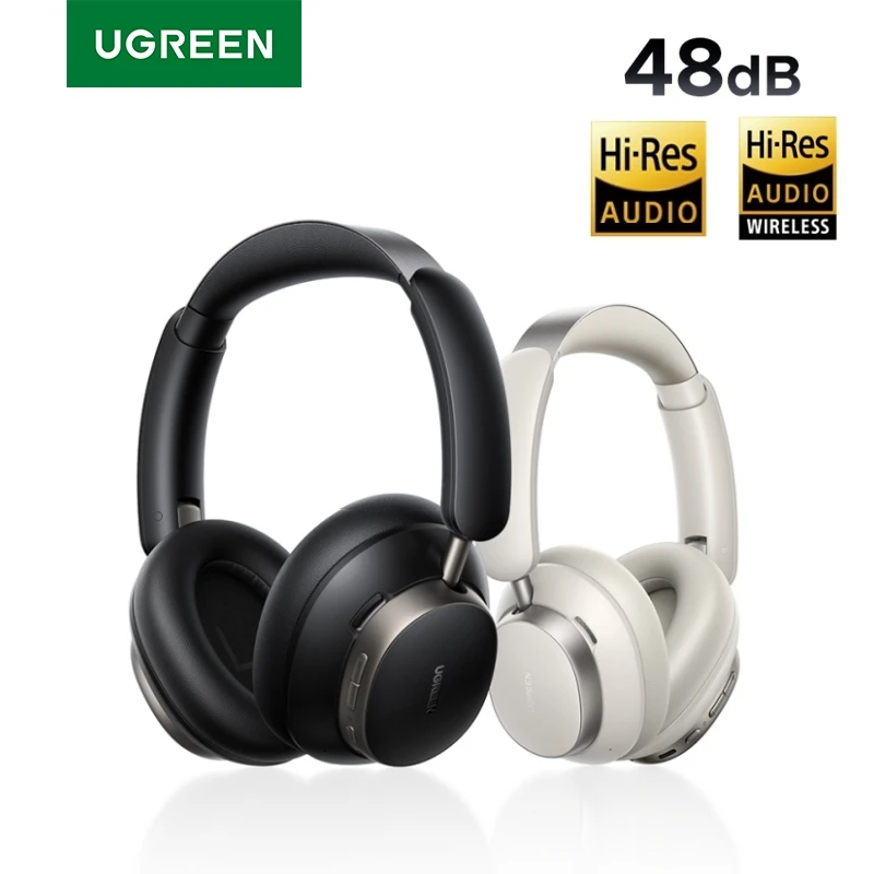 Cuffie wireless UGREEN Studio Pro con cancellazione attiva del rumore a 48 dB, auricolari Bluetooth over-ear, audio ad alta risoluzione LDAC e 120 ore di autonomia._voghion.com