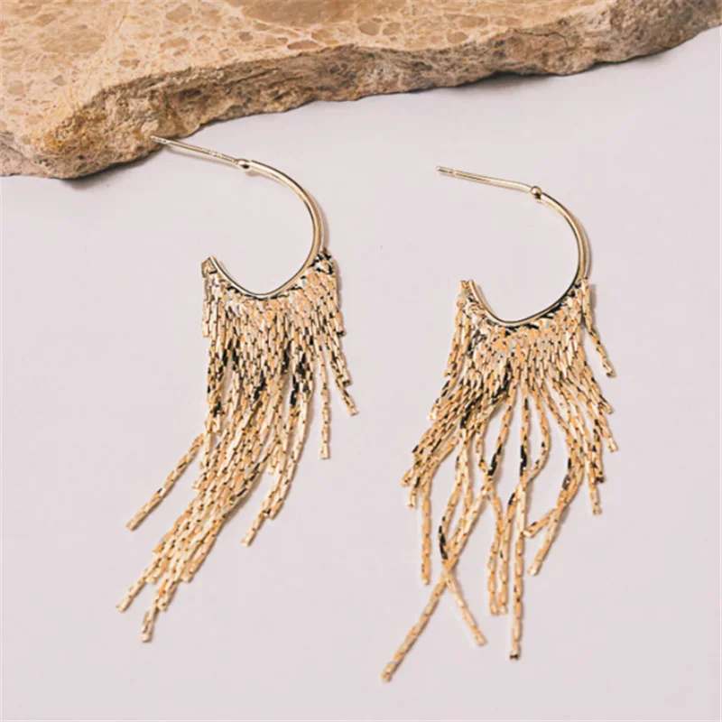 Pendientes largos de Metal para mujer, joyería de fiesta de artesanía Bohemia, cadena colgante, pendientes de araña| | - AliExpress
