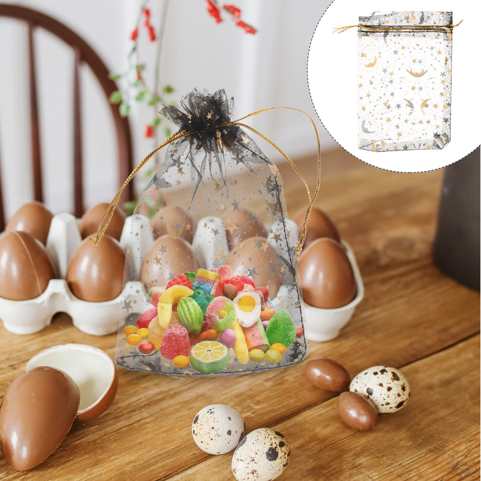 

100 Pcs Mini Christmas Gift Bags Gift Jewelry Bag (black 10*15) Pieces Mini Christmas Bags Bracelet Bronzing