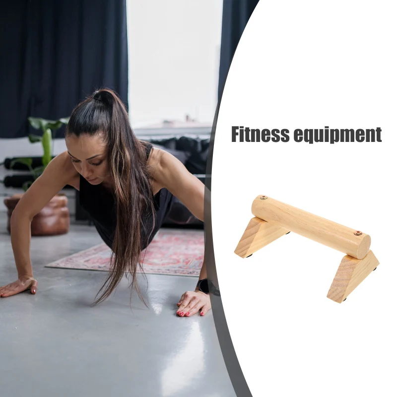 Description Picture 3 of item1 Pair Wooden Push-Up Bar Stands Gym Push Exercise Push-Up Ups Rack Board Fitness Body Building Training Handstand Parallel Rod