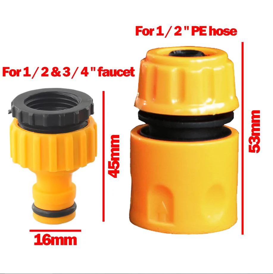 Hose Quick Connectors 10pcs 3/4 & 1/2 Inch for Garden Irrigation hose connector
