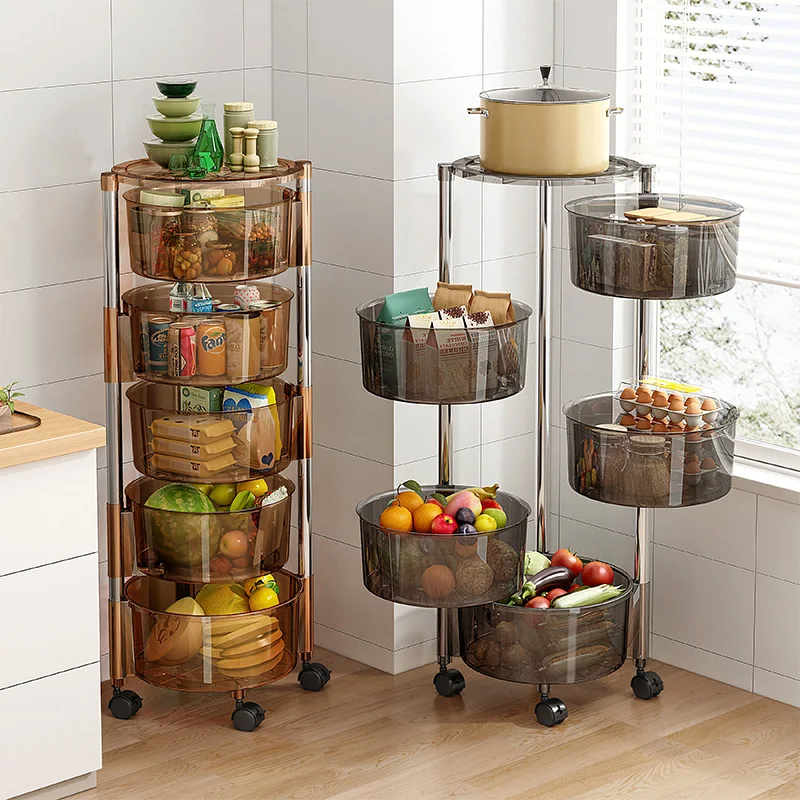 

Кухонная напольная стойка для овощей, многоярусная Многофункциональная Корзина, специальная стойка для хранения