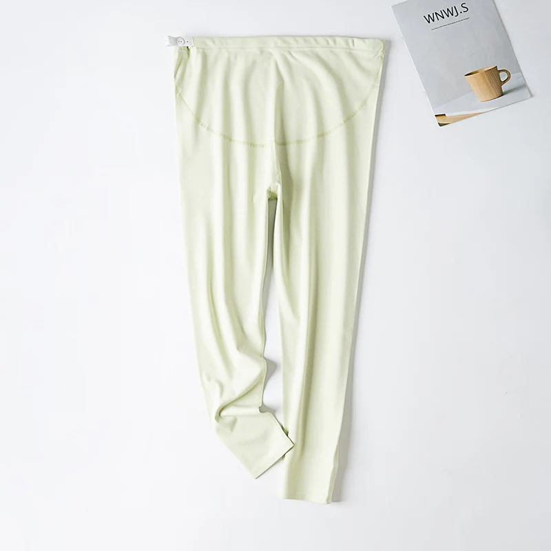 Winter Pregnant Woman Stretched Leggings Thick Warm Double-sided Pleece Maternity Flexable Belly Pants Candy Color Trousers