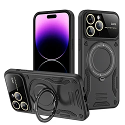 Magnetic Ring Holder Magsafe Stand Case with Kickstand and Protective Cover - iPhone 13 Pro Max (Black)